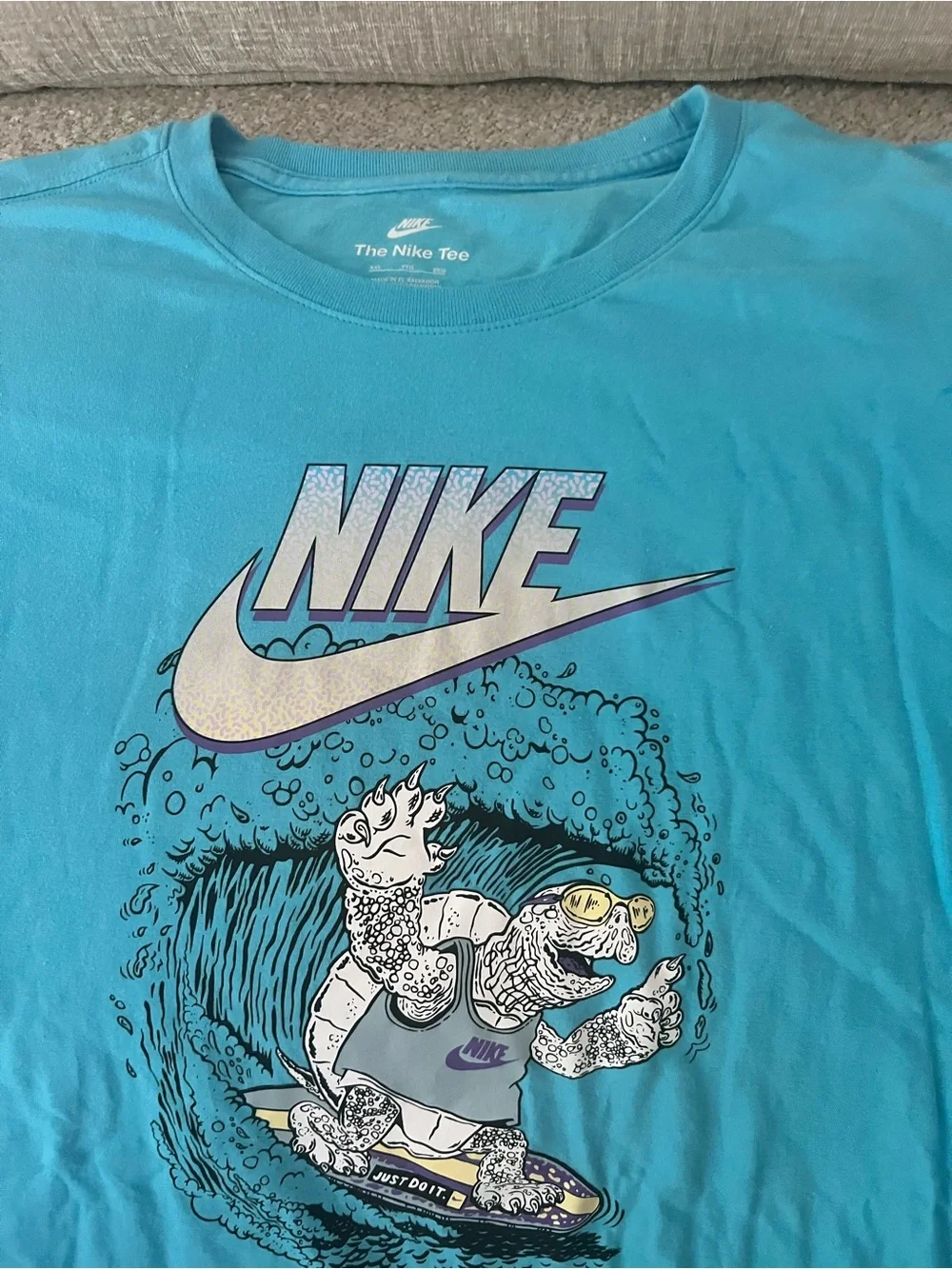 Nike Teal Surf Turtle Graphic Swim Tee - Nike